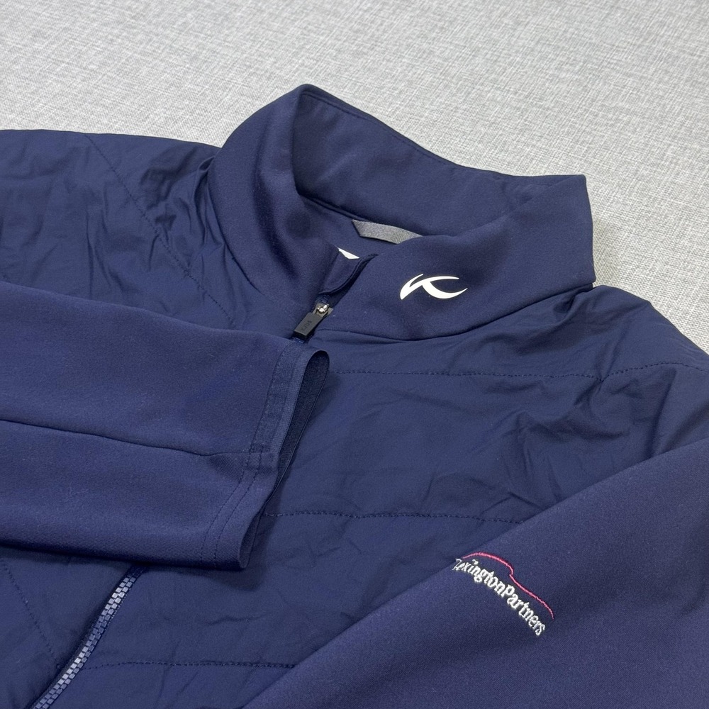 KJUS Release Jacket Golf Quilted Mens XL Blue Insulated Full Zip Stand-Up Collar